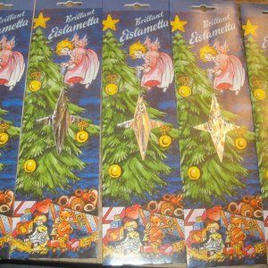 4 Real Metal Foil German Christmas Tree Icicles Tinsel Old Fashioned "Lead"